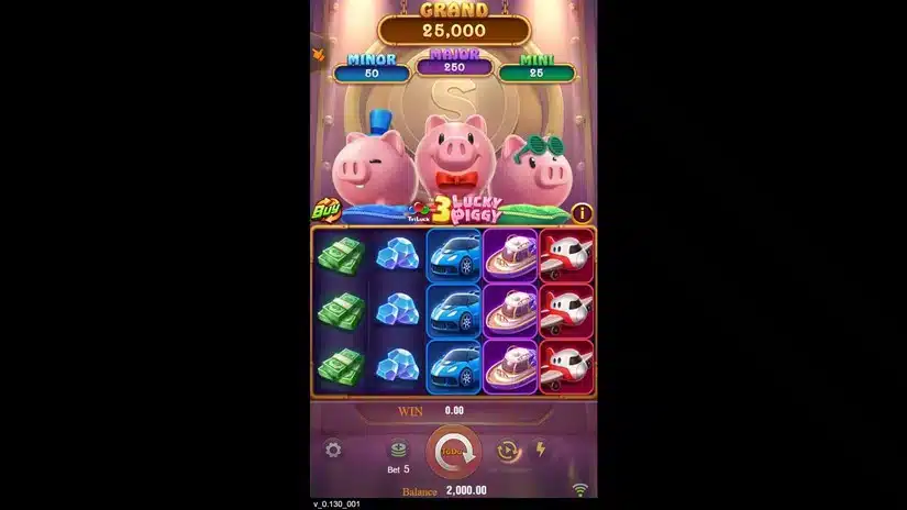 ฟีเจอร์เกม 3 Lucky Piggy