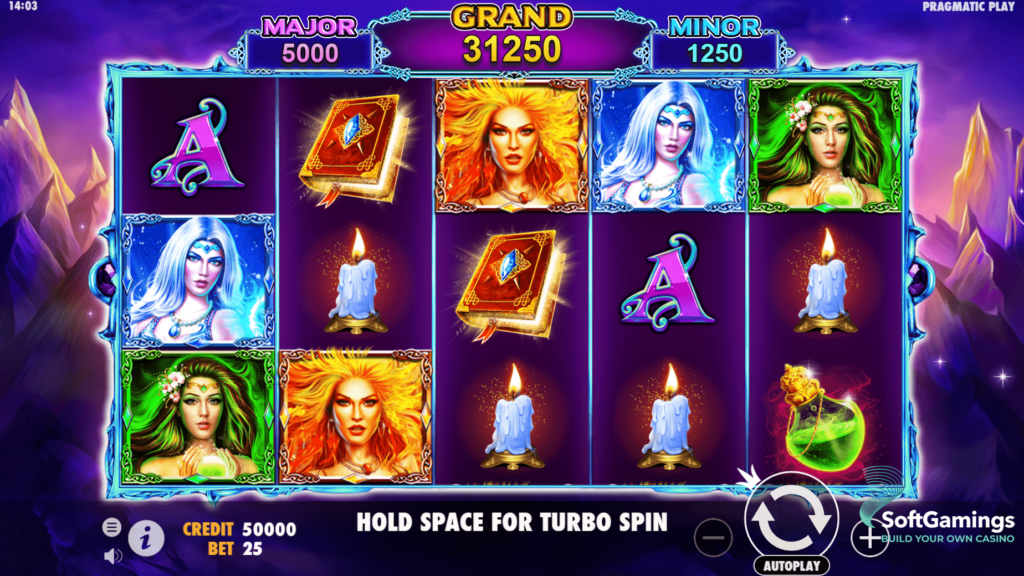 สัญลักษณ์และอัตราการจ่ายเงินรางวัลใน Moon Spell