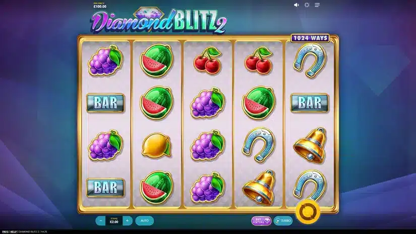 สัญลักษณ์และอัตราการจ่ายเงินรางวัลใน Diamond Blitz 2