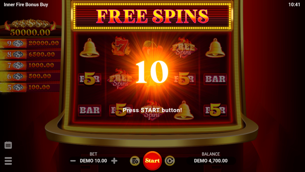 LINES ของการเอาชนะรางวัลภายในเกม Inner Fire Bonus Buy